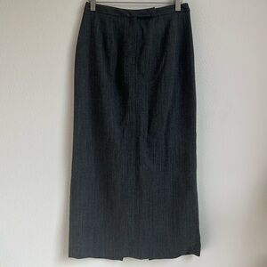 Lauren Ralph Lauren Gray Wool Blend Midi Skirt